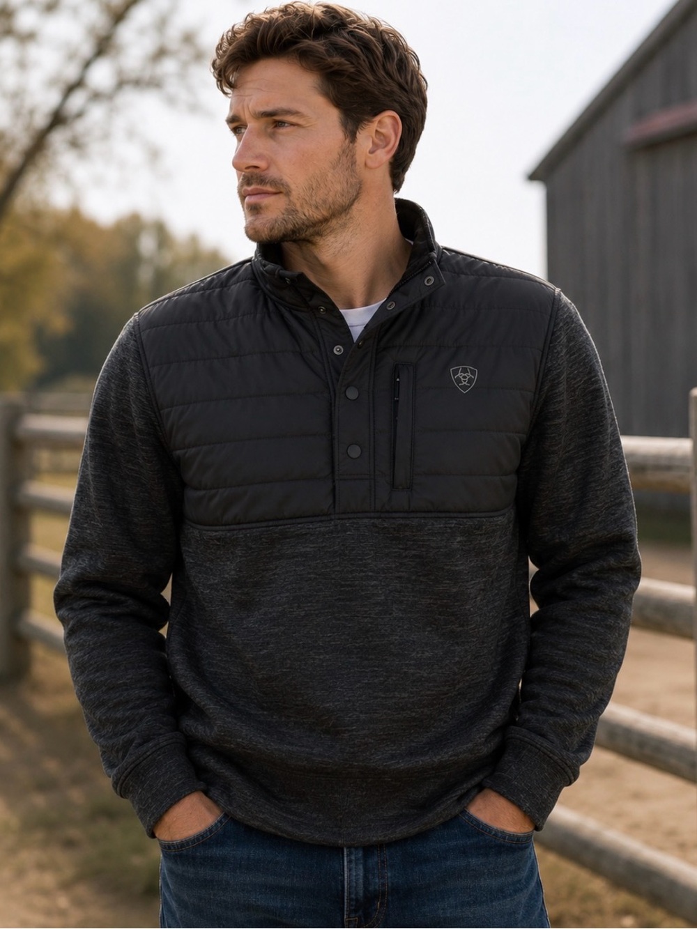 Ariat Quilted Pullover Performance Jacket in Black